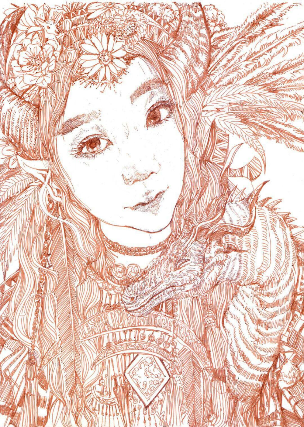 人物速写 黑白 线描