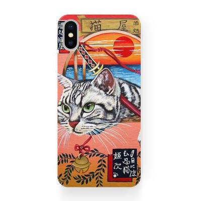 日本和风复古猫屋日落 苹果8 plus iphone x i7 plus i5se 手机壳