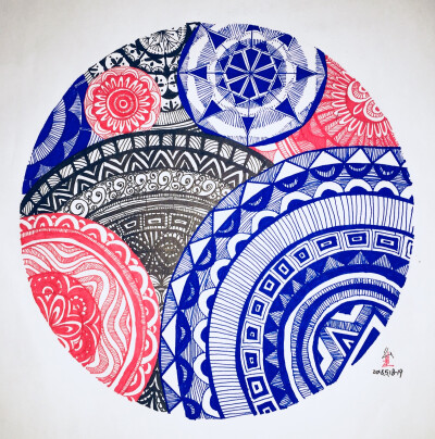 45.我的第一张曼陀罗式禅绕画 怎样都好看