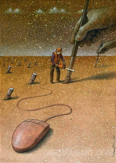 波兰讽刺插画家Pawel Kuczynski作品
