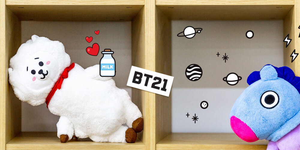 BT21
Van Koya RJ Shooky Mang Chimmy TATA Cooky
