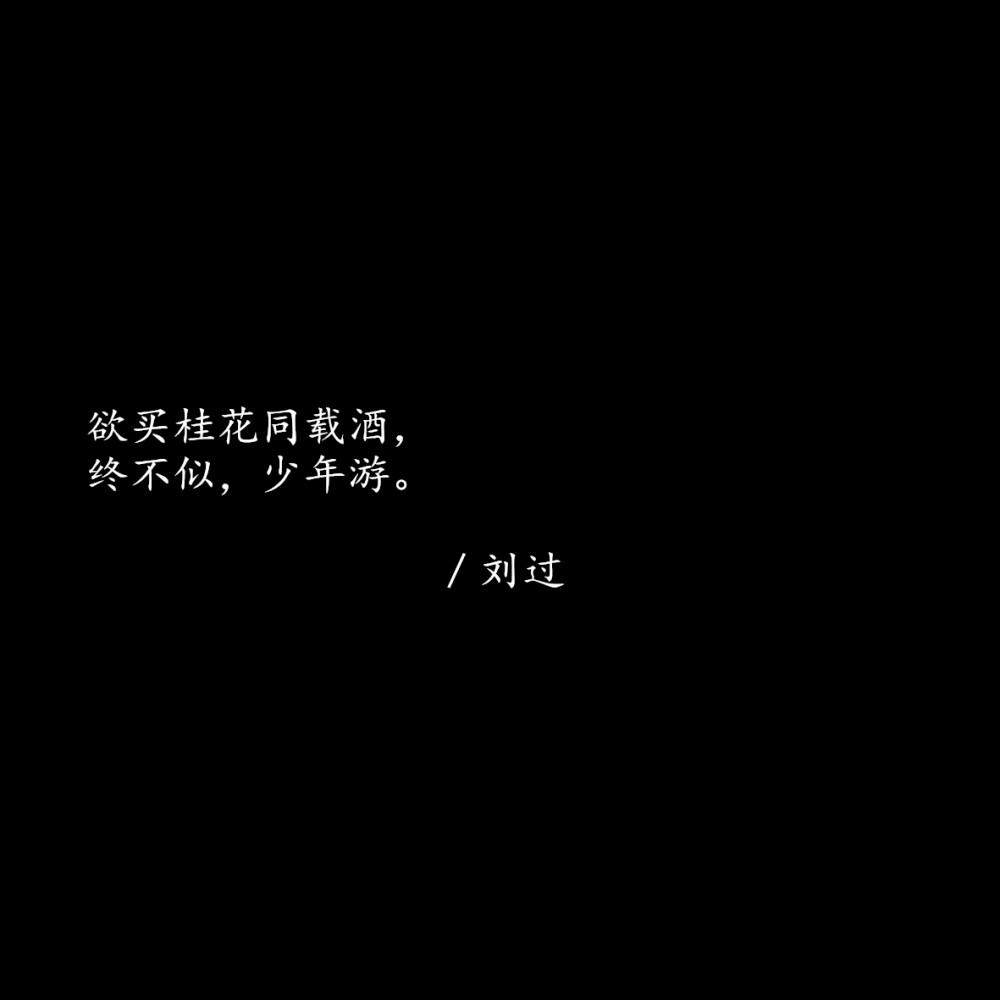 蘇杺の背景图［文字/黑底/白字/诗］