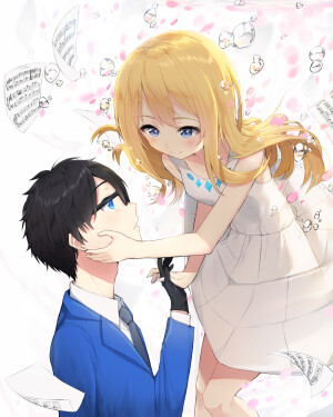 四月是你的谎言 绘师：applepie (A.P)（pixiv id=12711019） 本作品pixiv id=68689137