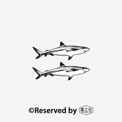 [墨工社]原创纹身贴 手绘鲨鱼 防水持久 店内创意不俗