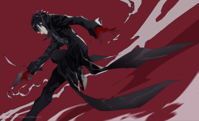 Tags: Fanart, Pixiv, Fanart From Pixiv, Pixiv Id 2171620, Shin Megami Tensei: PERSONA 5, Kurusu Akira, Joker (Persona 5)