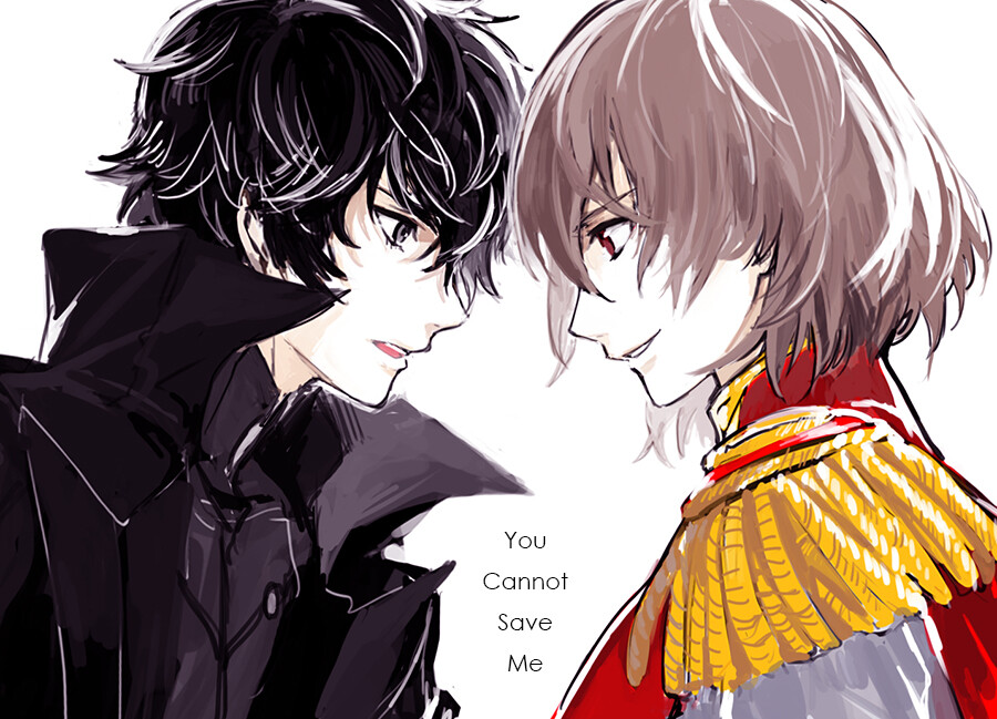 Tags: Fanart, Pixiv, Cezaria, Fanart From Pixiv, Shin Megami Tensei: PERSONA 5, Kurusu Akira, Akechi Goro, Joker (Persona 5)