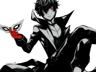 Tags: Fanart, Wallpaper, Pixiv, Fanart From Pixiv, Shin Megami Tensei: PERSONA 5, Kurusu Akira, Joker (Persona 5), Pixiv Id 3767451