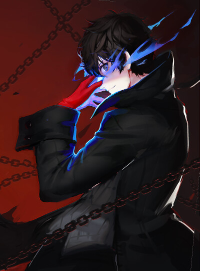 Tags: Fanart, Pixiv, Fanart From Pixiv, Pixiv Id 2342503, Shin Megami Tensei: PERSONA 5, Kurusu Akira, Joker (Persona 5)