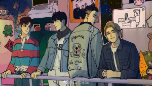 ONER出道 坤音四子 BC221 木子洋 岳岳 灵超 卜凡 漫画 动漫 Q版