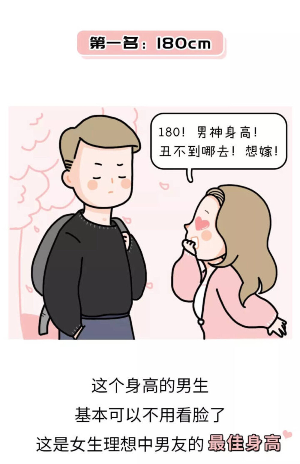 女生们对男生身高的理解