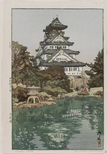 日本版画中的老建筑。作者：Yoshida Hiroshi（1876-1950年） ​