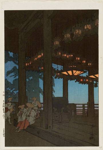 日本版画中的老建筑。作者：Yoshida Hiroshi（1876-1950年） ​