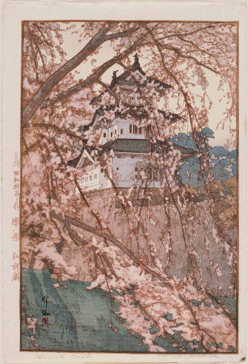 日本版画中的老建筑。作者：Yoshida Hiroshi（1876-1950年） ​