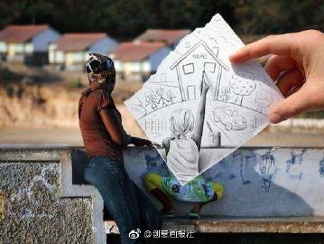 比利时跨界视觉艺术家 Ben Heine 的创意#插画# ​，画面和背景完美契合，又充满有趣的想象 ​