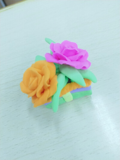 玫瑰花彩泥
