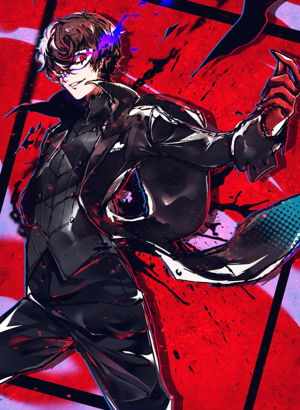 Tags: Fanart, Pixiv, Fanart From Pixiv, Pixiv Id 2565871, Shin Megami Tensei: PERSONA 5, Kurusu Akira, Joker (Persona 5)