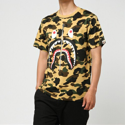 日本 潮玩艺 A BATHING APE 17AW CAMO SHARK 短袖T恤