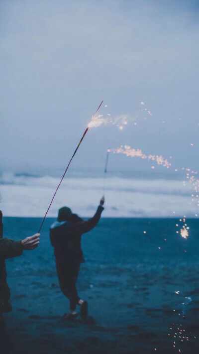 Fireworks. Beach. 