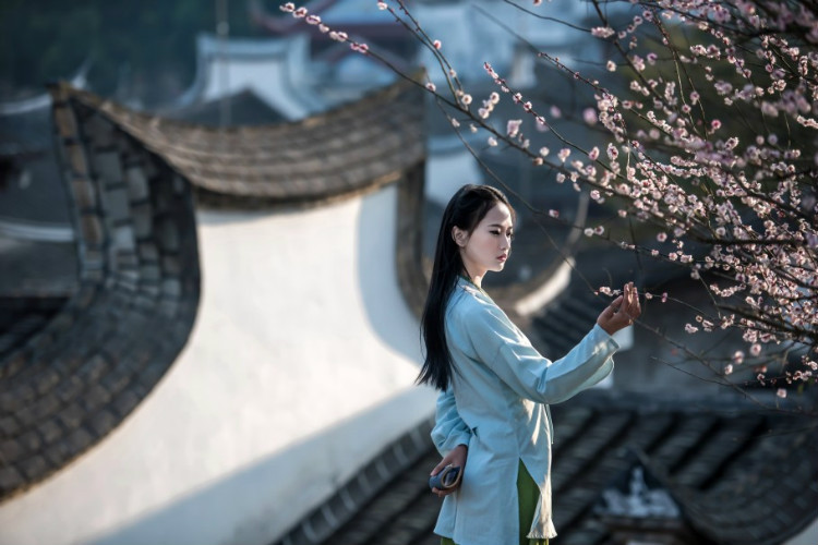 青黛煙雨，墨色江南，閑看月白風(fēng)清，但對(duì)煙雲(yún)流年。陌上蟬緘言，看繁華盡落，在風(fēng)中，蒼白了初衷。淡了癡瘋，淡了癲狂，歲月在額間劃了一痕淺淺的傷。