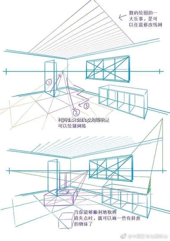 透视速写结构风景钢笔画