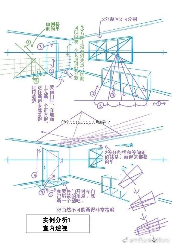 透视速写结构风景钢笔画