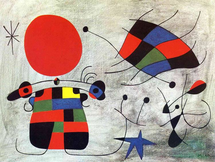 胡安·米罗（Joan Miró，1893年4月20日—1983年12月25日），西班牙画家、雕塑家、陶艺家、版画家，超现实主义的代表人物。是和毕加索、达利齐名的20世纪超现实主义绘画大师之一。