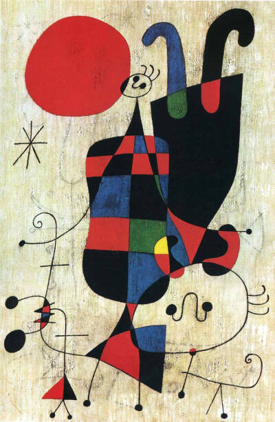 胡安·米罗（Joan Miró，1893年4月20日—1983年12月25日），西班牙画家、雕塑家、陶艺家、版画家，超现实主义的代表人物。是和毕加索、达利齐名的20世纪超现实主义绘画大师之一。