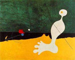 胡安·米罗（Joan Miró，1893年4月20日—1983年12月25日），西班牙画家、雕塑家、陶艺家、版画家，超现实主义的代表人物。是和毕加索、达利齐名的20世纪超现实主义绘画大师之一。