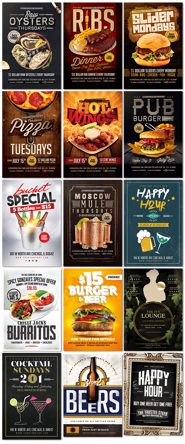 国外欧美精品美食汉堡快餐西餐宣传创意时尚沙拉PSD海报设计素材
