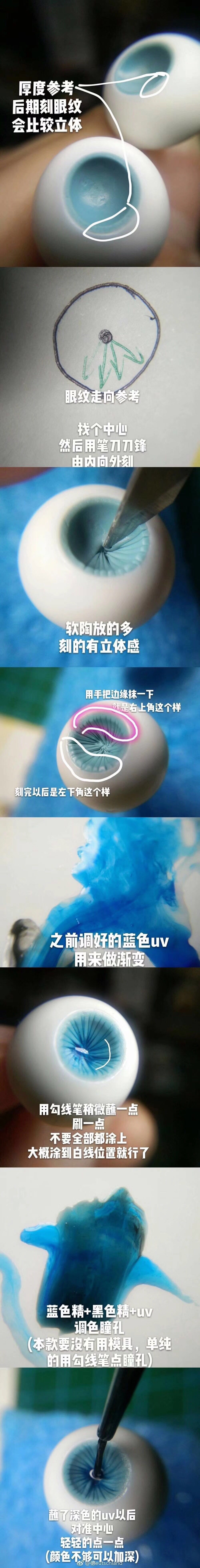 软陶眼睛做法