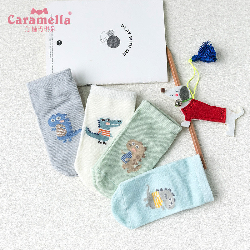 caramella 2018春夏 小恐龙 船袜 女袜 可爱动物袜子