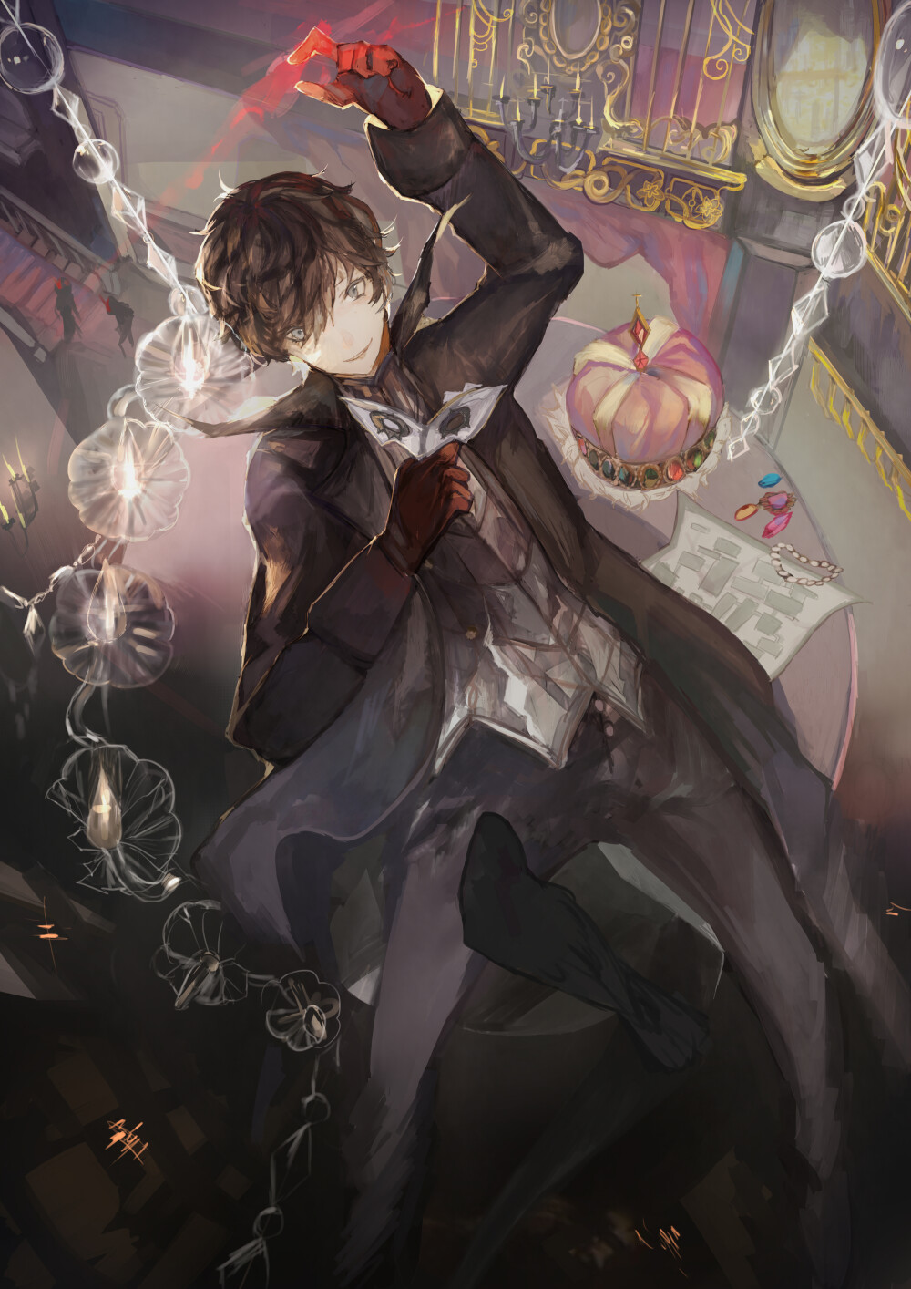 Tags: Pixiv Id 3481138, Shin Megami Tensei: PERSONA 5, Kurusu Akira, Mobile Wallpaper, Joker (Persona 5)