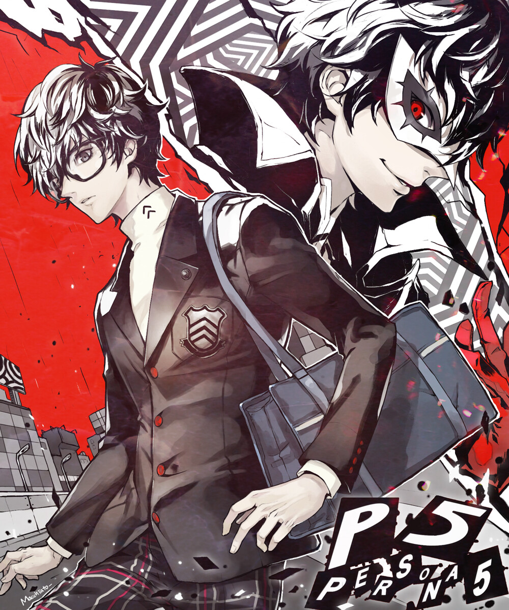 Tags: PNG Conversion, Shin Megami Tensei: PERSONA 5, Kurusu Akira, Pixiv Id 6106535, Joker (Persona 5)