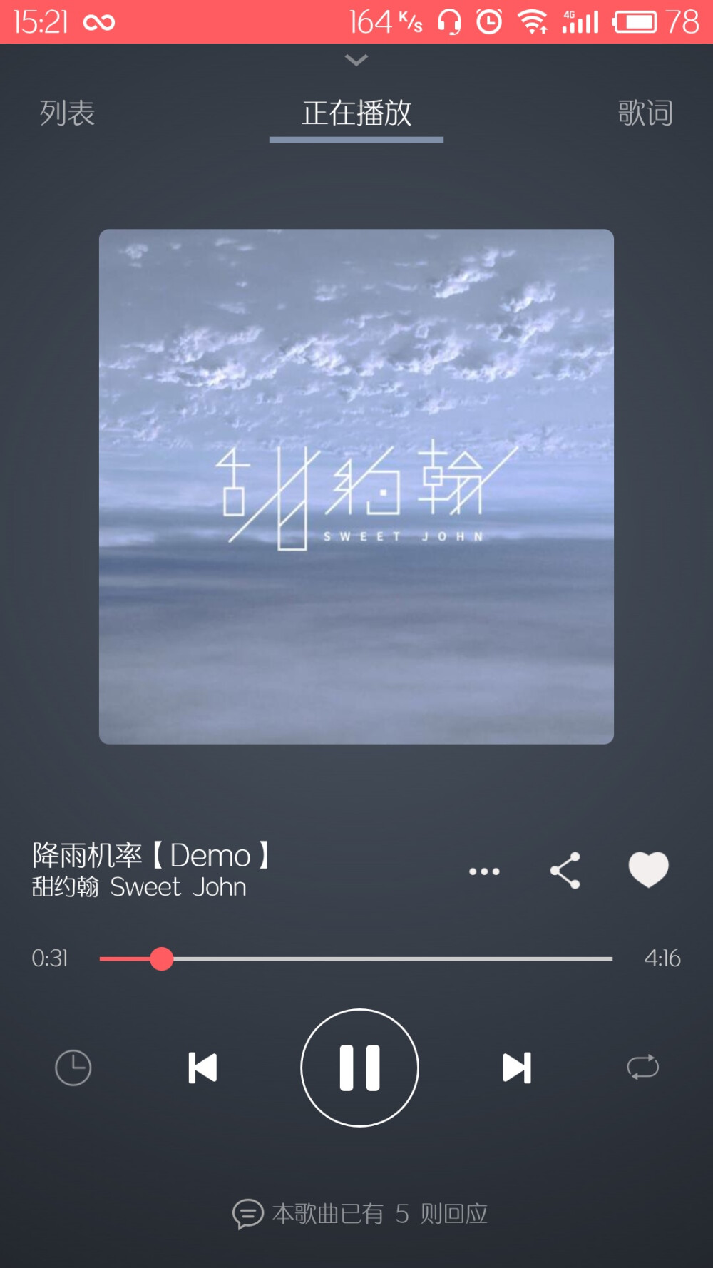 降雨幾率-甜約翰-街聲