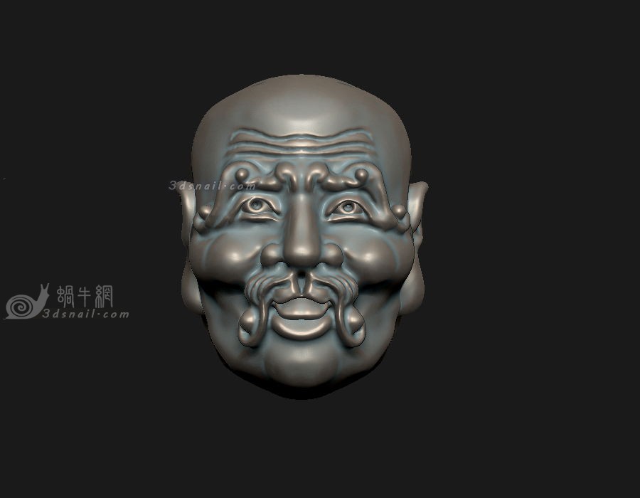 两面佛3，双面罗汉，双面人脸头像，3d打印模型，佛像弥勒_3dsnail模型网