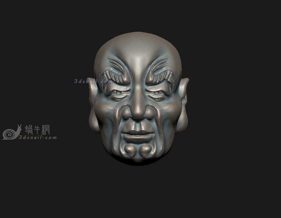 两面佛9，双面罗汉，双面人脸头像，3d打印模型，佛像弥勒_3dsnail模型网