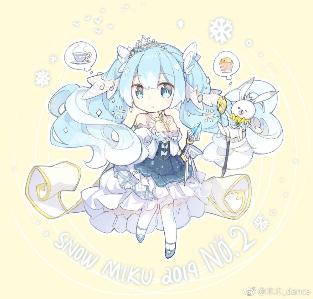 2019雪初音2号 雪Miku SnowMiku初音ミク 初音未来 来源微博 画师：木木_Dance