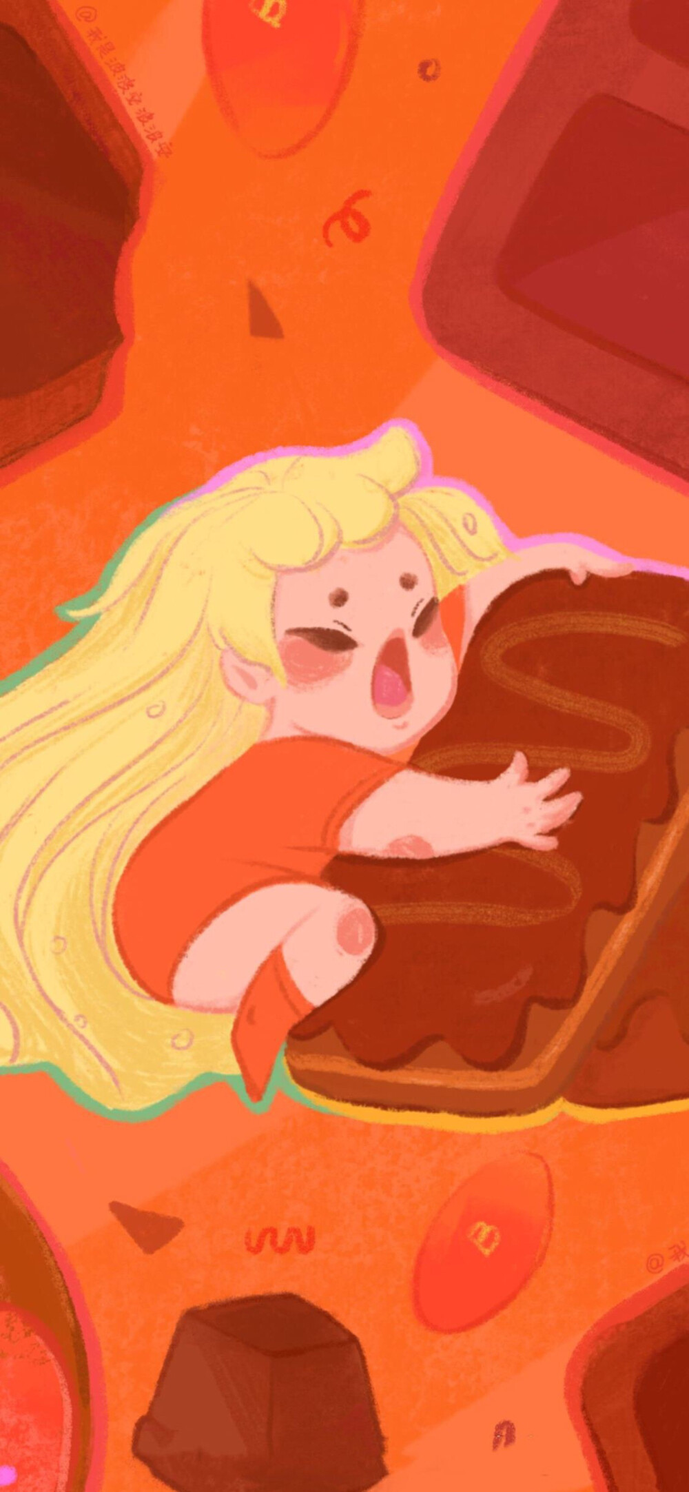 水果女孩，手绘可爱萌系小卡通人物