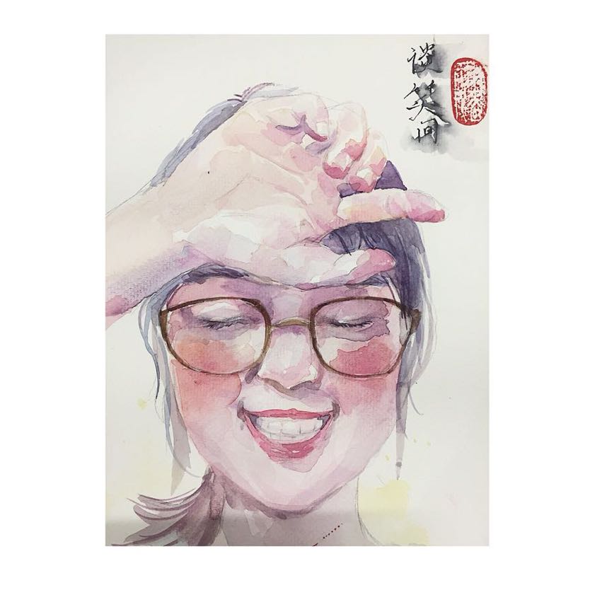 喜欢水彩，给同学画的肖像画