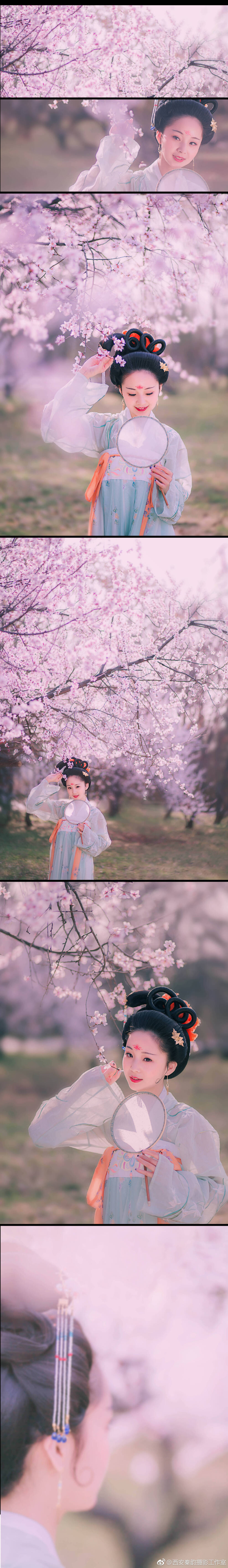 【有花堪折直须折，莫待无花空折枝】
春季的长安城外，宛如仙境的花海，不要错过喽~
感谢出镜 @Viola丶IceBerg
摄影@秦韵摄影师二雷
化妆@灵岳_愛九
后期@蒋小博是个神神 ​​​