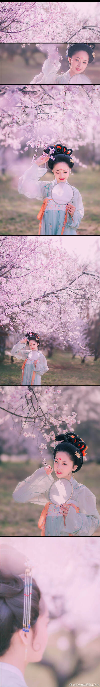 【有花堪折直须折，莫待无花空折枝】
春季的长安城外，宛如仙境的花海，不要错过喽~
感谢出镜 @Viola丶IceBerg
摄影@秦韵摄影师二雷
化妆@灵岳_愛九
后期@蒋小博是个神神 ​​​