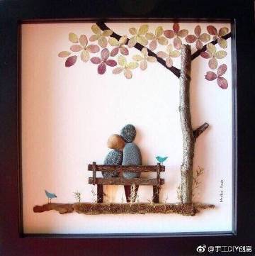 【DIY石头画】我能想到最浪漫的事 ，就是和你一起慢慢变老~ ​​​