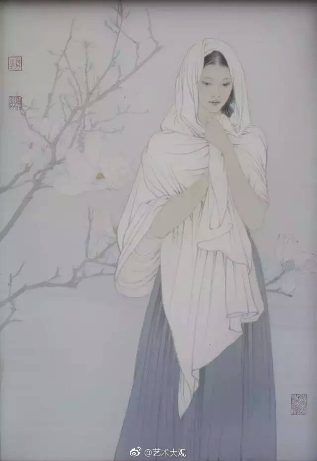 [人物工笔画/任乘鋈，女画家，天津美术学院国画系研究生毕业，曾师从著名画家何家英先生。 