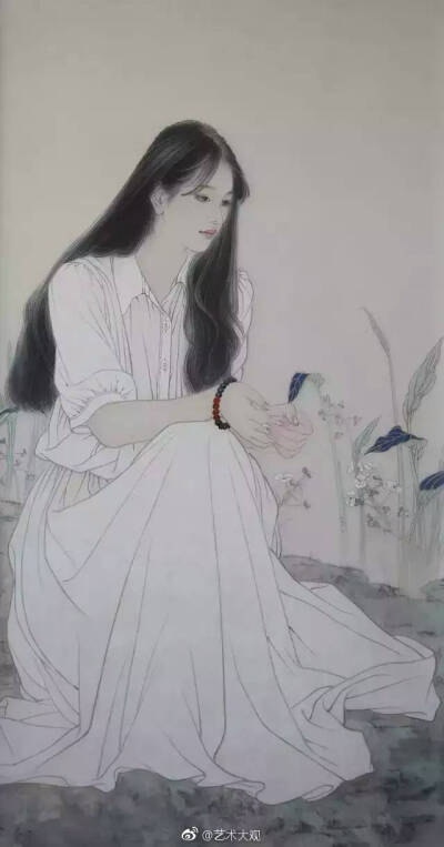 [人物工笔画/任乘鋈，女画家，天津美术学院国画系研究生毕业，曾师从著名画家何家英先生。 