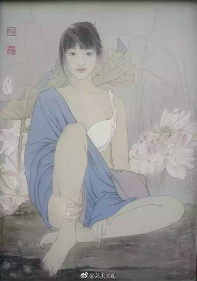 [人物工笔画/任乘鋈，女画家，天津美术学院国画系研究生毕业，曾师从著名画家何家英先生。 