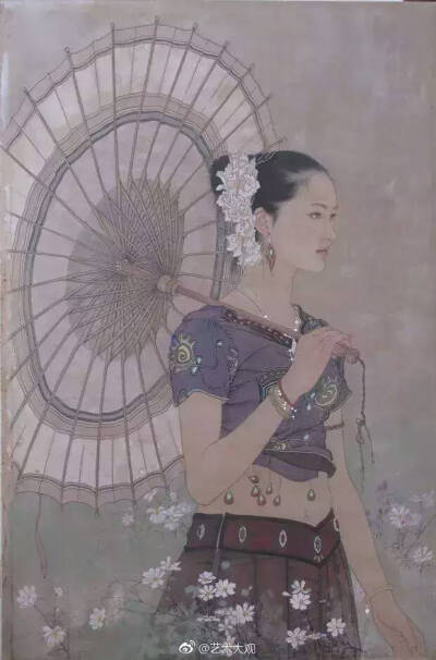 [人物工笔画/任乘鋈，女画家，天津美术学院国画系研究生毕业，曾师从著名画家何家英先生。 