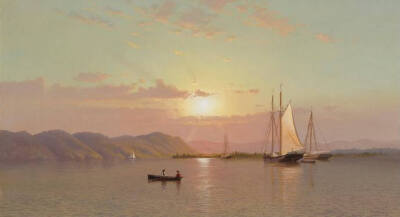 Francis A. Silva (American, 1835-1886) Sunrise at Tappan Zee