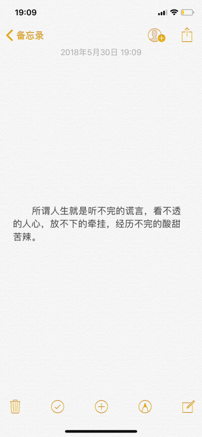 所谓人生就是听不完的谎言，看不透的人心，放不下的牵挂，经历不完的酸甜苦辣。 ​ ​​​​