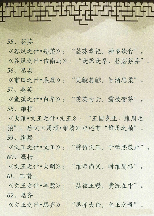 诗经中好听的名字