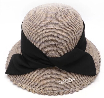 Raffia straw hat 出口日本原单 寬檐折叠夏天防晒遮阳拉菲草帽,喜欢留言